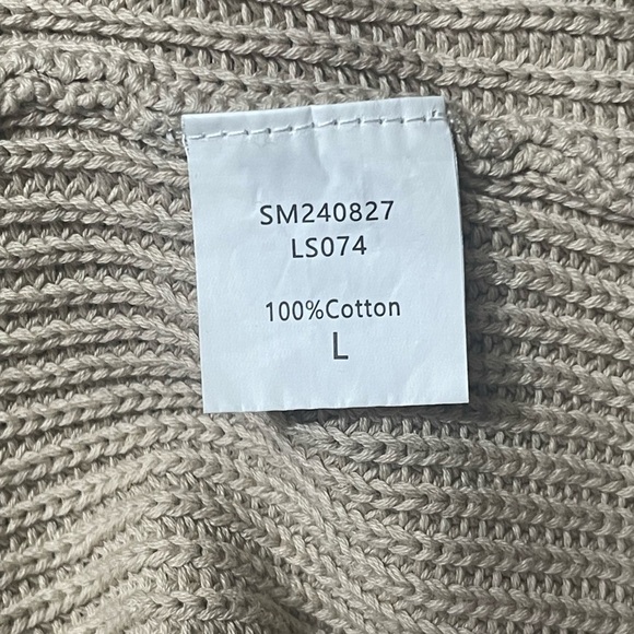 LILLUSORY Beige Knit Sleeveless Top, With Pocket, 100 % Cotton, Sz L - Picture 11 of 11